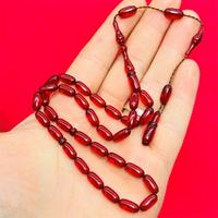 İnce Kırmızı Sıkma Ateş Kehribar Tesbih