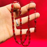 İnce Kırmızı Sıkma Ateş Kehribar Tesbih