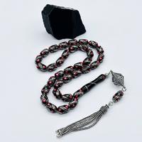 Kırmızı Çeşmi Bülbül İşlemeli Erzurum Oltu Taşı Tesbih