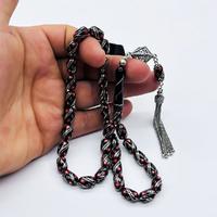 Kırmızı Çeşmi Bülbül İşlemeli Erzurum Oltu Taşı Tesbih