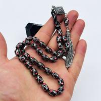 Kırmızı Çeşmi Bülbül İşlemeli Erzurum Oltu Taşı Tesbih