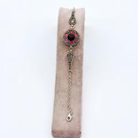 Kırmızı Mine ve Oltu Taşı işçilikli 925 Ayar Gümüş Bileklik