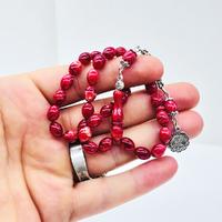 Kırmızı Renk Hareli Sıkma Ateş Kehribar Tesbih