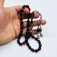 Kırmızı Sürmeli Toz Sıkma Kehribar Tesbih