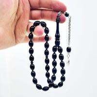 Koyu Mavi Renkte Sıkma Ateş Kehribar Tesbih