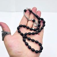 Koyu Mavi Renkte Sıkma Ateş Kehribar Tesbih