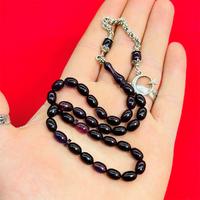 Koyu Renkli Mini Boy Sıkma Ateş Kehribar Tesbih