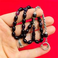 Koyu Renkli Mini Boy Sıkma Ateş Kehribar Tesbih