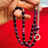 Koyu Renkli Mini Boy Sıkma Ateş Kehribar Tesbih