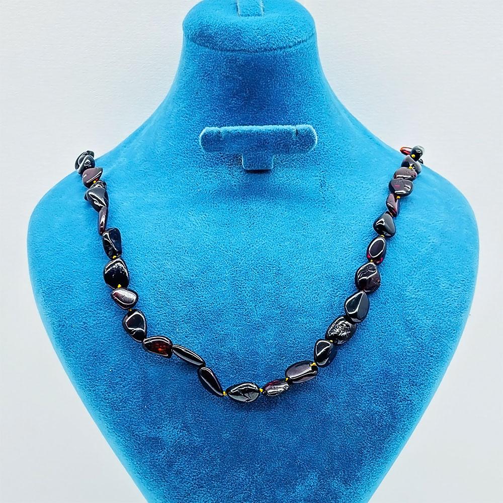Dark Renkte Certified Yetişkin Drop Amber Necklace