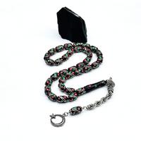 Mercan ve Çeşm-i Bülbül İşlemeli Erzurum Oltu Taşı Tesbih