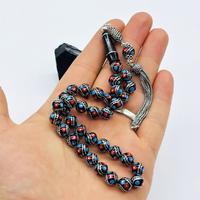 Misket Kesim Çeşmi Bülbül İşlemeli Erzurum Oltu Taşı Tesbih