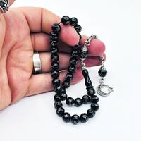 Misket Kesim Gümüş İşlemeli Gürcistan Oltu Taşı Tesbih