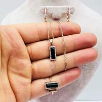 Oltu Taşı İşçilikli 925 Ayar Gümüş Kolye Küpe Yüzük Set