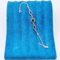 Oltu Taşı ve Zirkon İşçilikli 925 Ayar Gümüş Bileklik