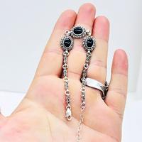 Oltu Taşı ve Zirkon İşçilikli 925 Ayar Gümüş Bileklik