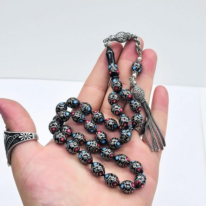 Özel Tasarım Usta İşçilikli Erzurum Oltu Taşı Tesbih