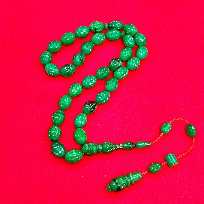 Özel Usta İşçilikli Ateş Sıkma Kehribar Tesbih 