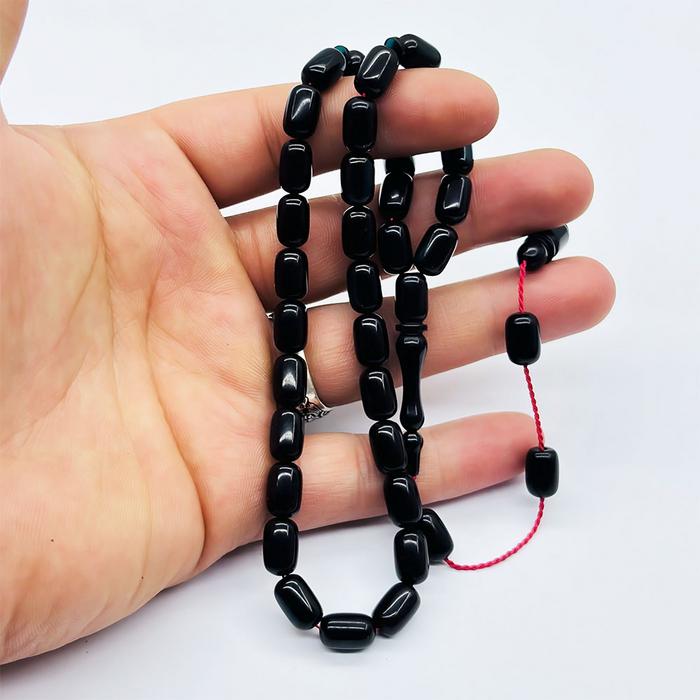 Petrol Yeşili Renkte Sıkma Ateş Kehribar Tesbih