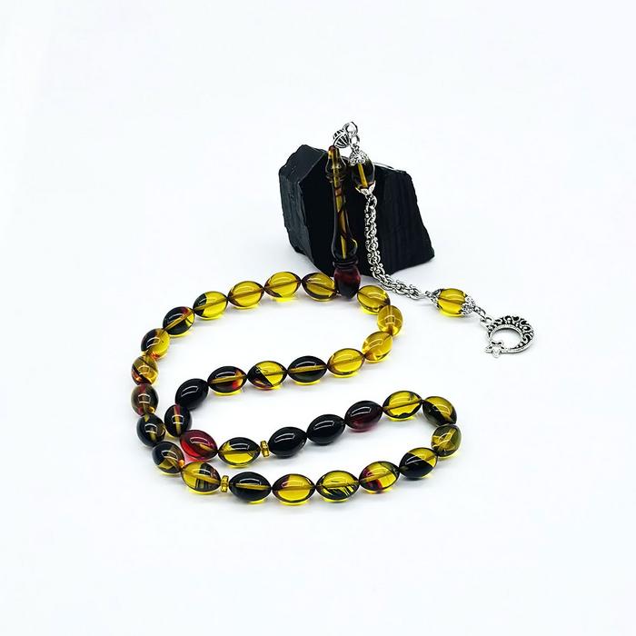 Renk Hareli Sıkma Ateş Kehribar Tesbih