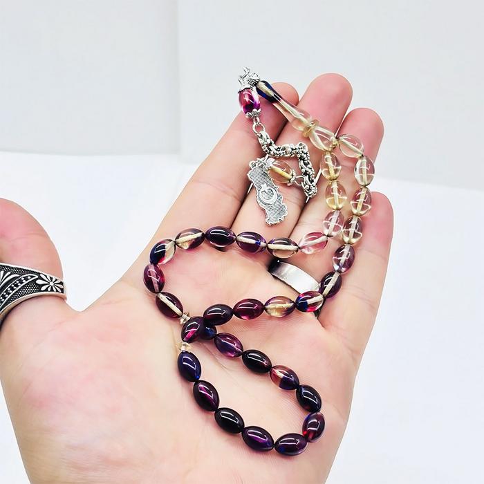 Renk Süzmesi Sıkma Ateş Kehribar Tesbih