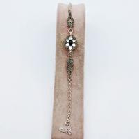 Sedef ve Oltu Taşı İşçilikli 925 Ayar Gümüş Bileklik