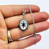 Sedef ve Oltu Taşı İşçilikli 925 Ayar Gümüş Kolye