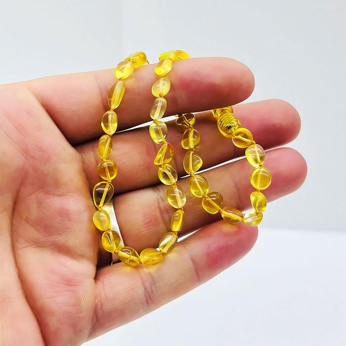 Şeffaf Orijinal Sertifikalı Bebek Damla Kehribar Kolye