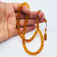 Şeffaf Parçacıklı Sıkma Ateş Kehribar Tesbih