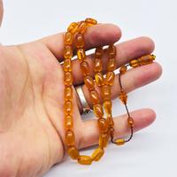 Şeffaf Parçacıklı Sıkma Ateş Kehribar Tesbih