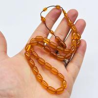 Şeffaf Parçacıklı Sıkma Ateş Kehribar Tesbih