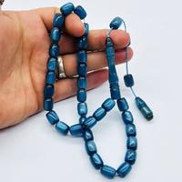 Simli Mavi Eskitme Sıkma Kehribar Tesbih