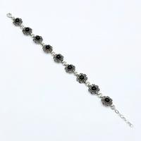 Su Yolu Oltu Taşı İşçilikli 925 Ayar Gümüş Bileklik