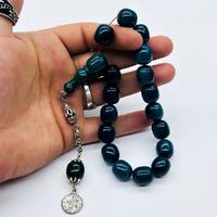 Turkuaz Renkte Efe Maskot Sıkma Ateş Kehribar Tesbih