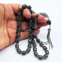 Uçlu Kapsül Karpuz Dilimi İşlemeli Erzurum Oltu Taşı Tesbih