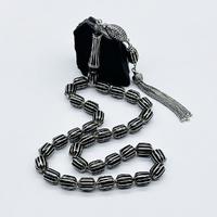 Uçlu Kapsül Karpuz Dilimi İşlemeli Erzurum Oltu Taşı Tesbih