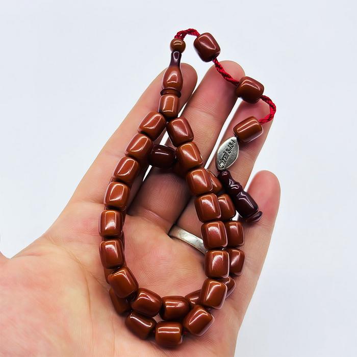 Usta İmzalı Eskitme Sıkma Kehribar Tesbih