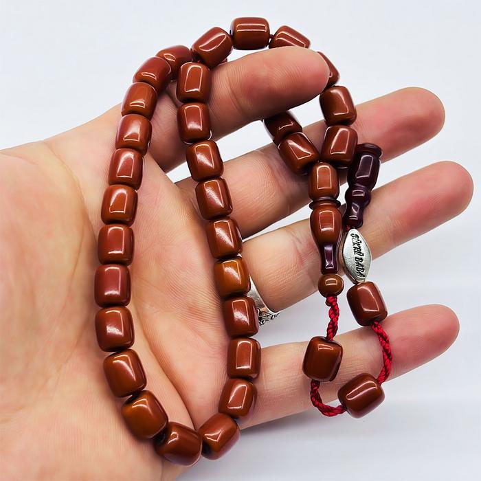 Usta İmzalı Eskitme Sıkma Kehribar Tesbih