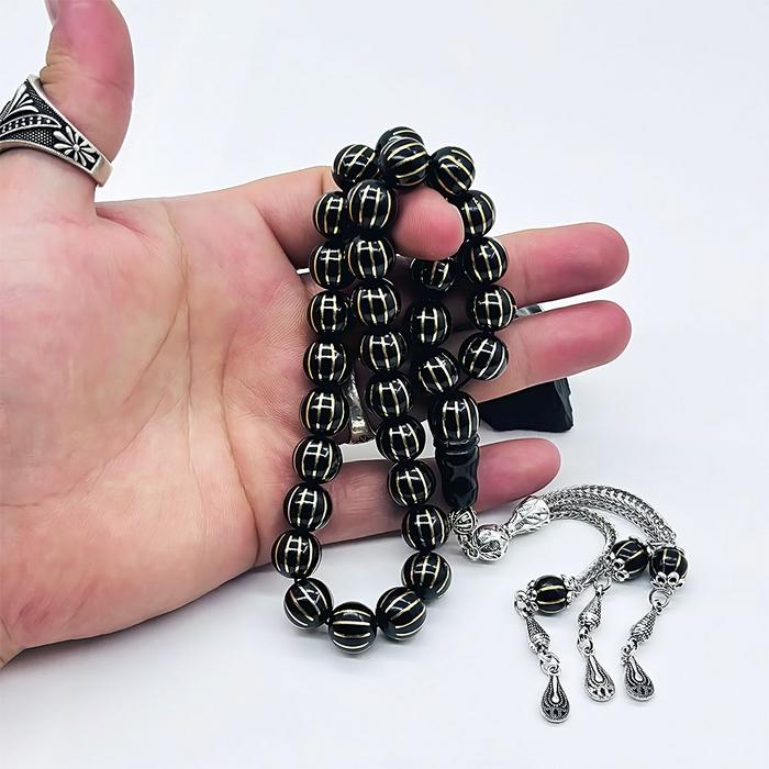 Yaldız Karpuz Dilimi İşlemeli Gürcistan Taşı Tesbih