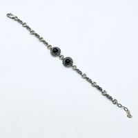 Zirkon Oltu Taşı İşçilikli 925 Ayar Gümüş Bileklik