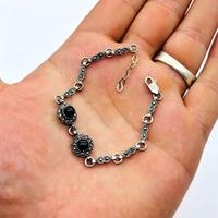 Zirkon Oltu Taşı İşçilikli 925 Ayar Gümüş Bileklik