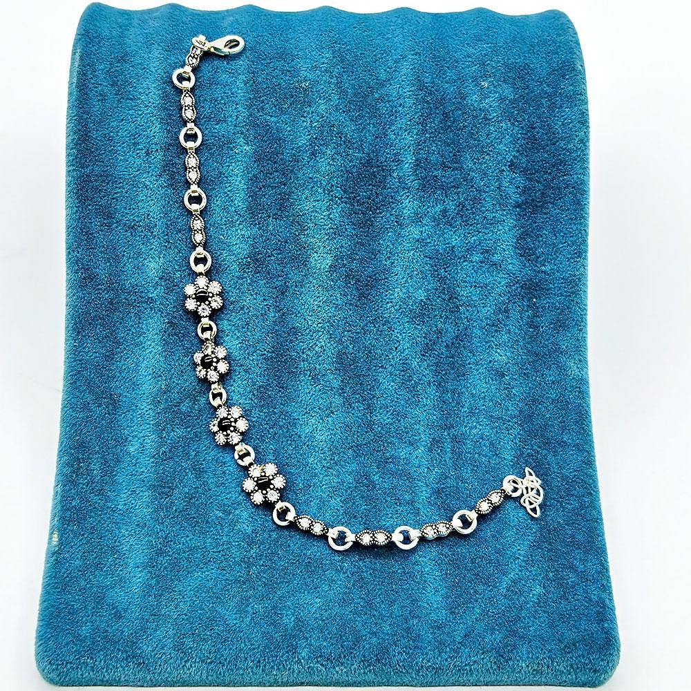 Zircon Daisy 925 K Silver Bracelet