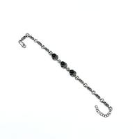 Zirkon ve Oltu Taşı İşçilikli 925 Ayar Gümüş Bileklik