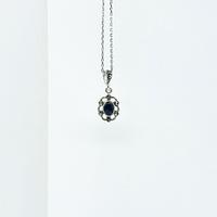 Zirkon ve Oltu Taşı İşçilikli 925 Ayar Gümüş Kolye