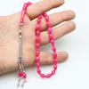 Beyzi Model Pembe Renk Ateş Kehribar Tesbih (7 x 11 mm)