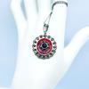 Margazit Kırmızı Mine ve Oltu Taşı İşçilikli 925 Ayar Gümüş Kolye