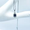 Oval Mini Boy Zirkon ve Oltu Taşı İşçilikli 925 Ayar Gümüş Kolye