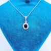 Oval Zirkon ve Oltu Taşı İşçilikli 925 Ayar Gümüş Kolye