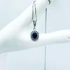 Oval Zirkon ve Oltu Taşı İşçilikli 925 Ayar Gümüş Kolye