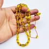 Usta İşi Şeffaf Sarı Sıkma Ateş Kehribar Tesbih